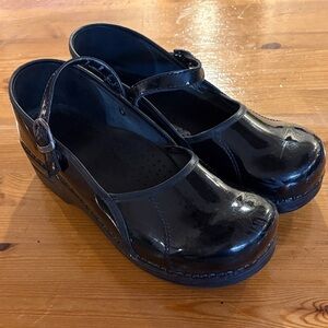 Dansko Shiny Black Mary Jane Clogs